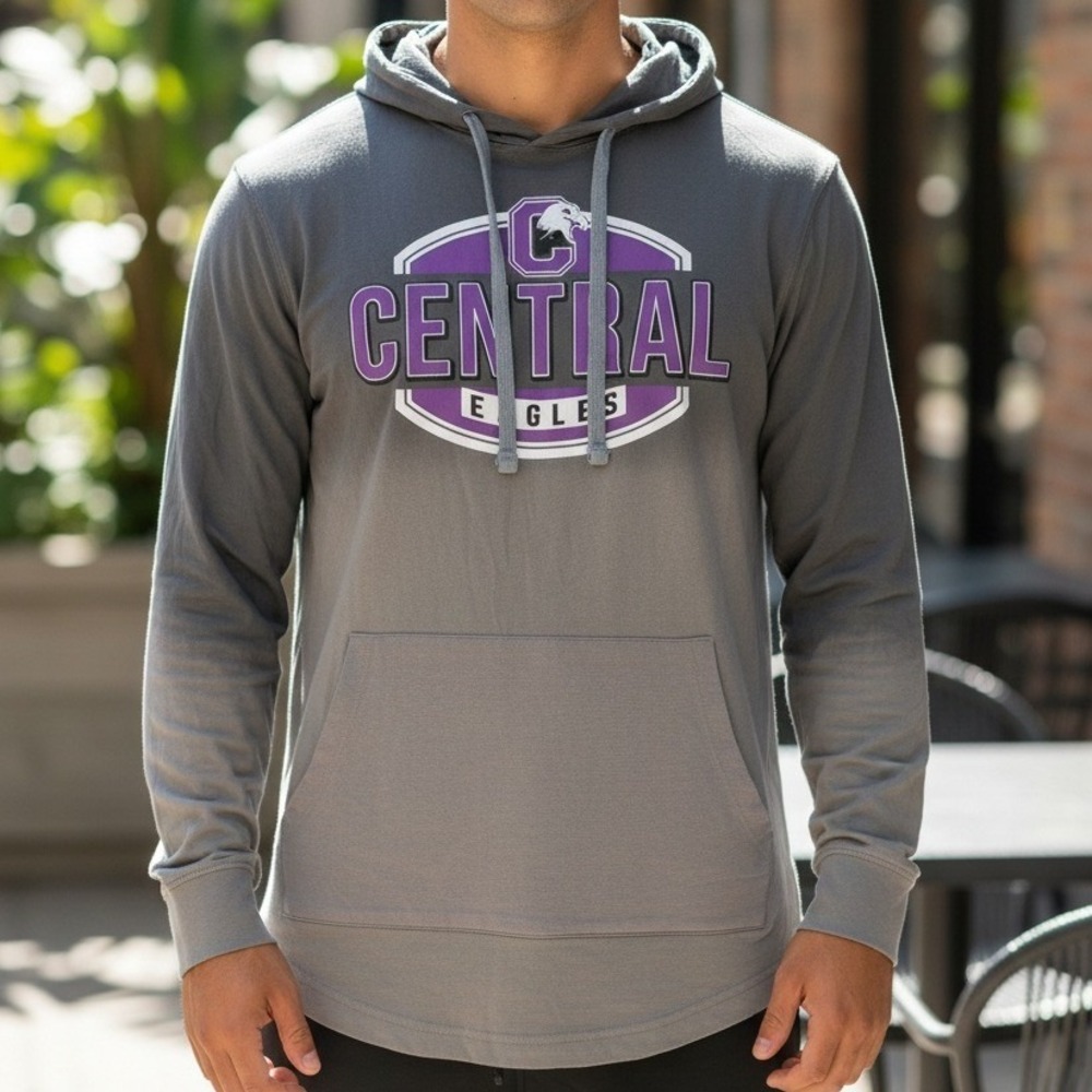 Pel Athletic Central Eagles Hoodie Pullover Gray Purple Men's Size M